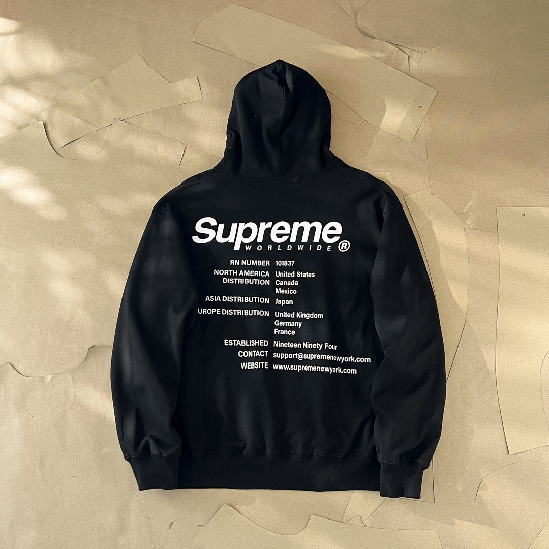 玩酷Plus+潮流服飾嚴選】Supreme Worldwide Hooded Sweatshirt 刷毛連