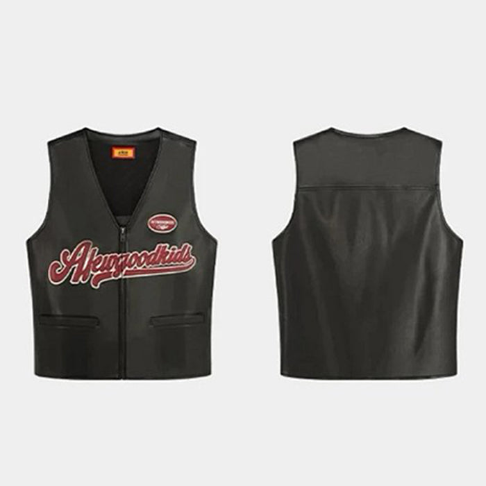 AFGK LOGO LEATHER VEST 皮革騎士背心