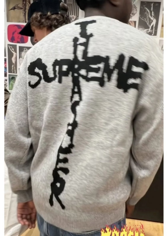 Supreme x THRASHER SWEATER 線嵌LOGO針織毛衣