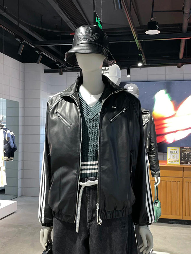 Adidas Originals SPORT PUL Jacket 愛迪達立領皮夾克