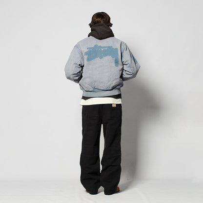 Stüssy Ghost Logo Canvas Varsity Jacket 廓形校園外套