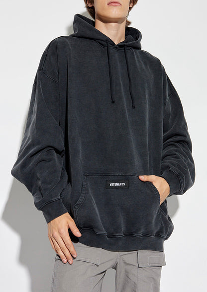 VETEMENTS Logo-Print Cotton Hoodie - 重磅連帽衫