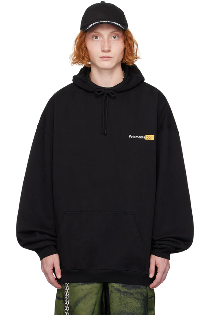 VETEMENTS Black XXX Logo Hoodie – 廓形標誌連帽衫