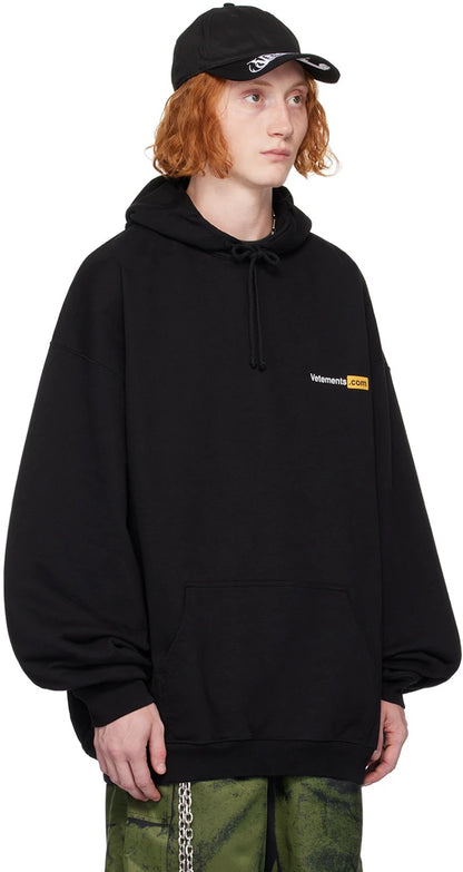 VETEMENTS Black XXX Logo Hoodie – 廓形標誌連帽衫