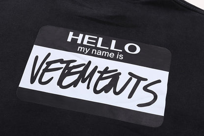 VETEMENTS Hello My Name Is 標語重磅連帽衫