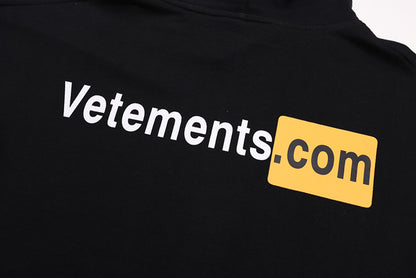 VETEMENTS Black XXX Logo Hoodie – 廓形標誌連帽衫