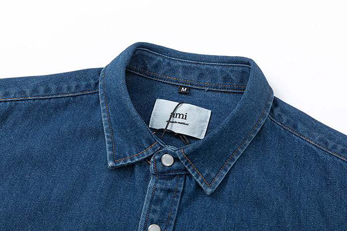 AMI PARIS DENIM SHIRT 愛心刺繡牛仔襯衫