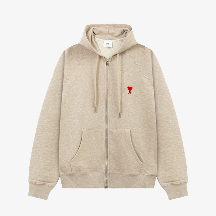 AMI Paris Ami de Coeur Zip-Up Hoodie 棉質連帽外套