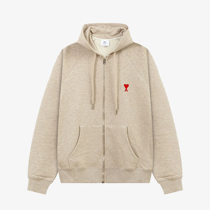 AMI Paris Ami de Coeur Zip-Up Hoodie 棉質連帽外套