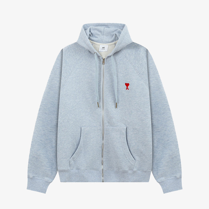 AMI Paris Ami de Coeur Zip-Up Hoodie 棉質連帽外套