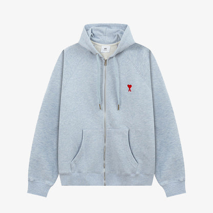 AMI Paris Ami de Coeur Zip-Up Hoodie 棉質連帽外套