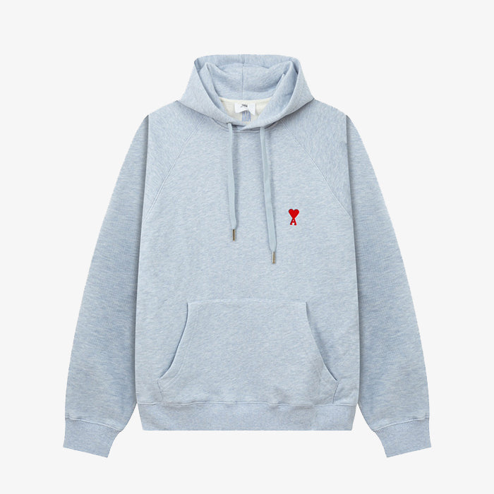 AMI Paris Embroidered Cotton Hoodie 連帽口袋運動衫