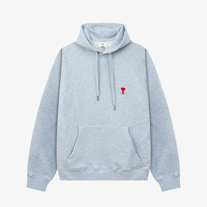 AMI Paris Embroidered Cotton Hoodie 連帽口袋運動衫