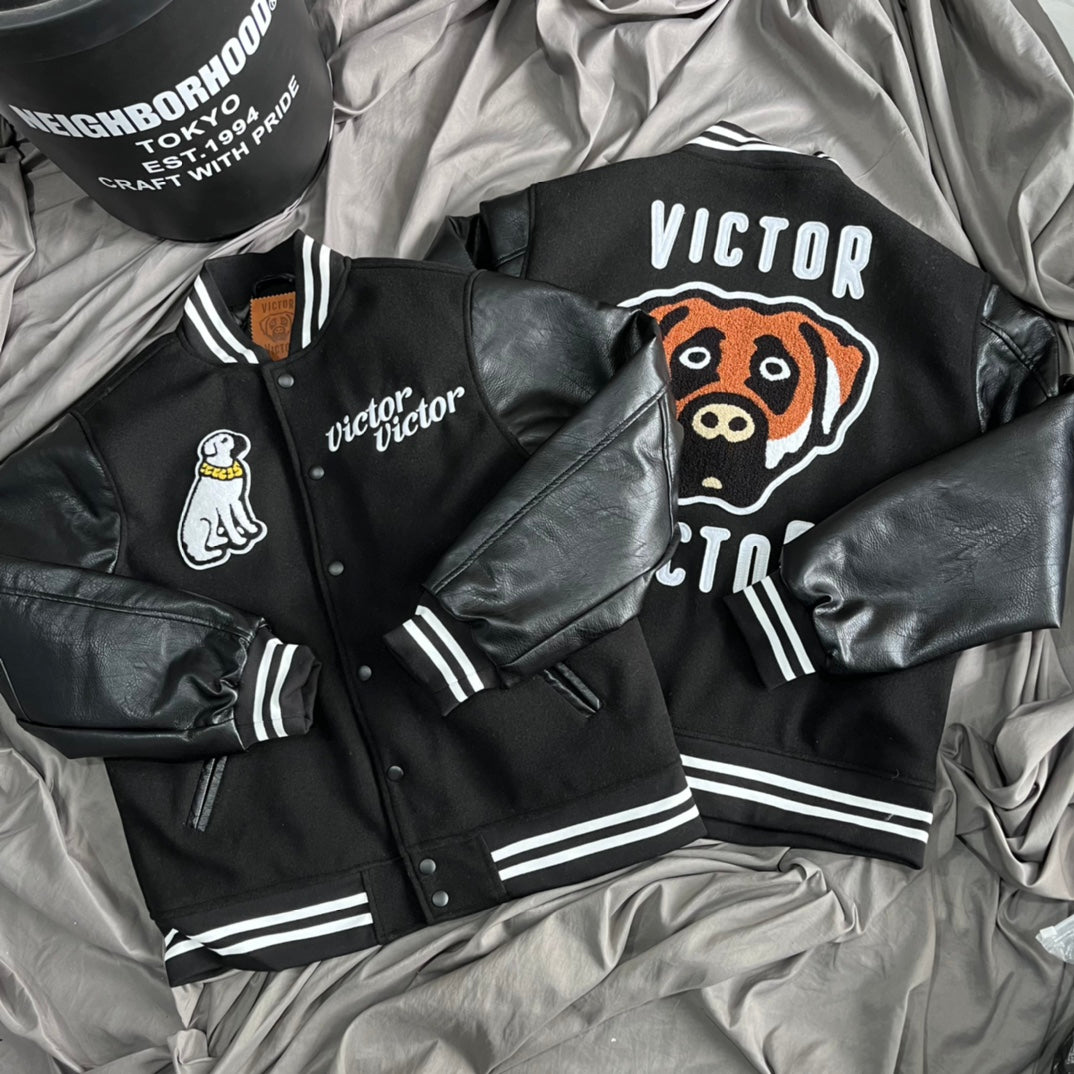 VICTOR VICTOR VARSITY JACKET 廓形鋪棉夾克