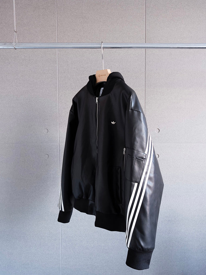 Adidas Originals FW24 PU Jacket | 復古連帽皮衣