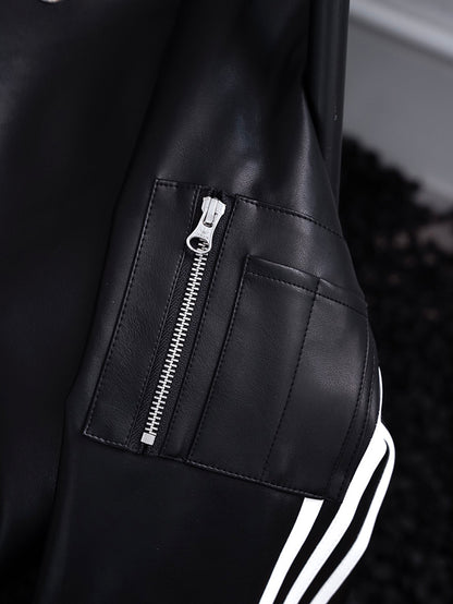 Adidas Originals FW24 PU Jacket | 復古連帽皮衣