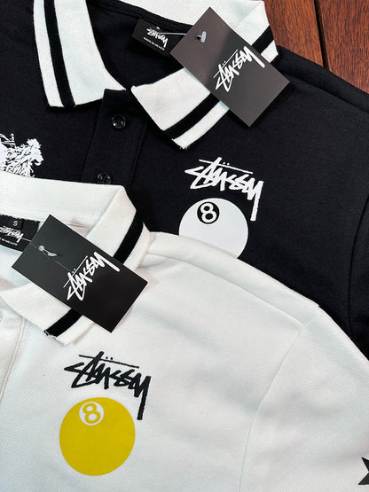 STUSSY 8號球印花足球P0LO衫