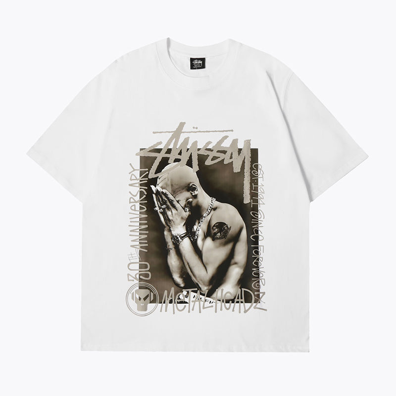 STUSSY X GOLDIE METALHEADZ 30 TEE 30週年人像印花短袖T恤