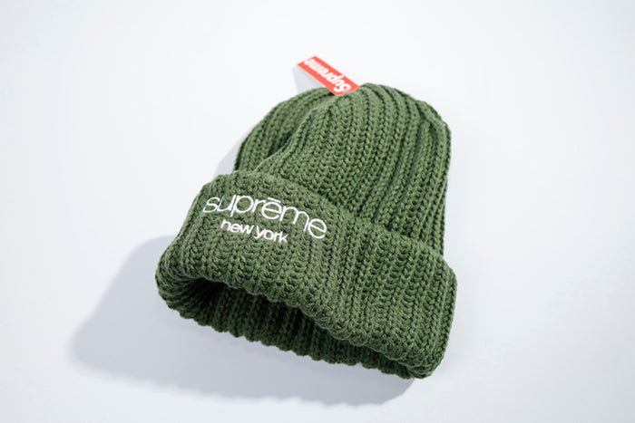 Supreme Classic Logo Chunky Ribbed Beanie FW24 經典標誌粗螺紋毛帽