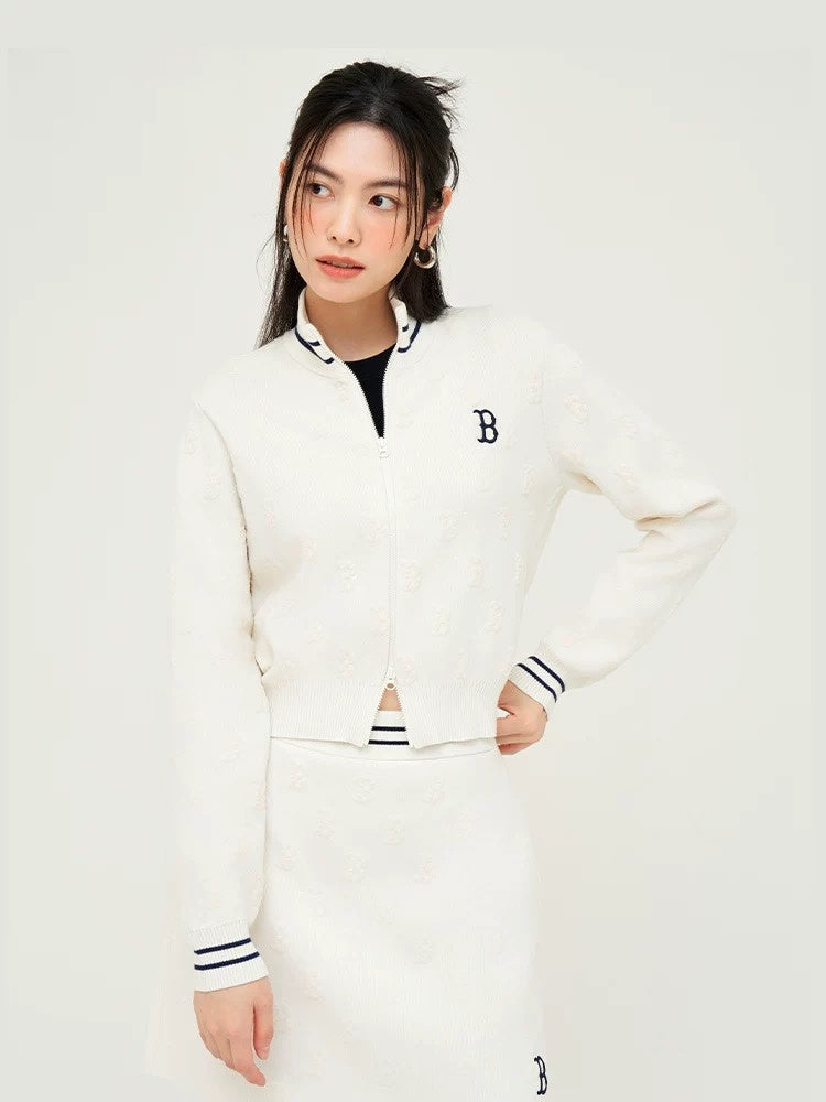 MLB Monogram Cardigan 短版字母針織衫