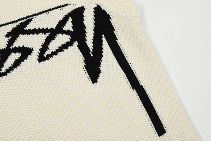 STUSSY SMOOTH STOCK KNIT VEST 米色V領針織背心