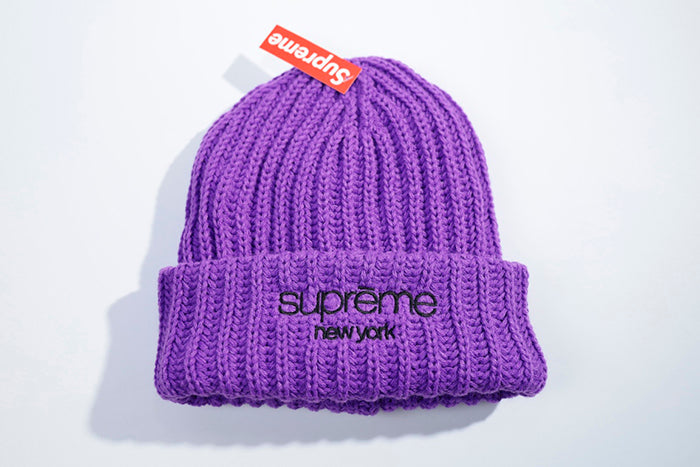 Supreme Classic Logo Chunky Ribbed Beanie FW24 經典標誌粗螺紋毛帽