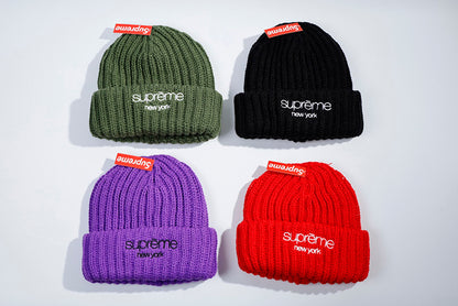 Supreme Classic Logo Chunky Ribbed Beanie FW24 經典標誌粗螺紋毛帽