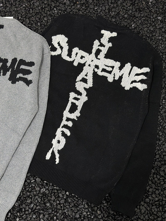 Supreme x THRASHER SWEATER 線嵌LOGO針織毛衣