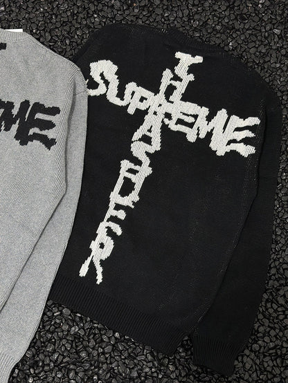 Supreme x THRASHER SWEATER 線嵌LOGO針織毛衣