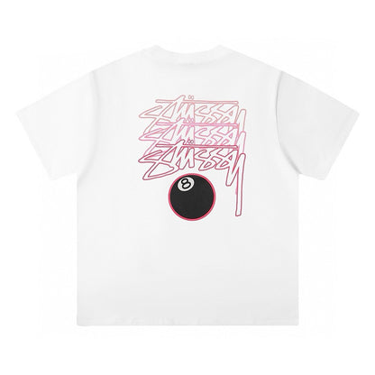 STUSSY 撞色LOGO8號球短袖T恤