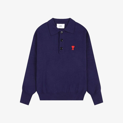 AMI PARIS WOOL POLO SHIRT 長袖POLO衫