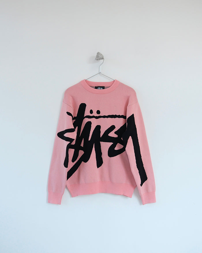 - 全新特價 -Stussy Stock Sweater 手寫體針織毛衣 (黑色L)