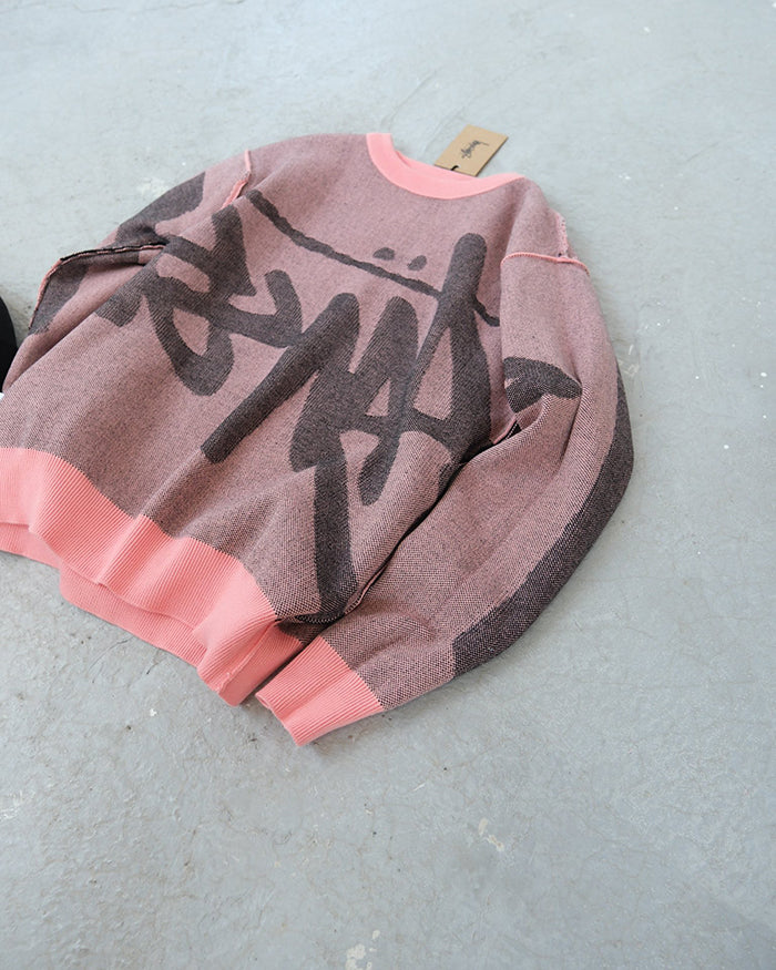 - 全新特價 -Stussy Stock Sweater 手寫體針織毛衣 (黑色L)