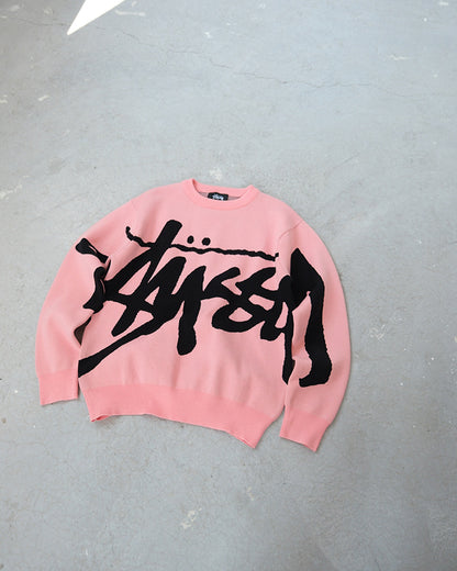 - 全新特價 -Stussy Stock Sweater 手寫體針織毛衣 (黑色L)