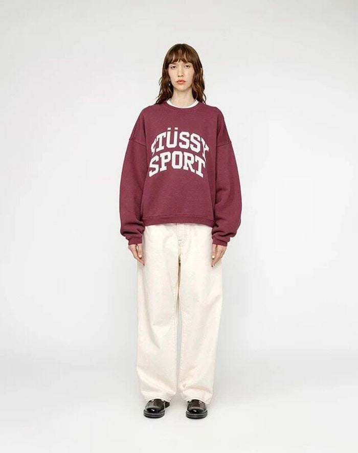 STUSSY Big Crackle Sport Crew 裂紋印花刷毛衛衣