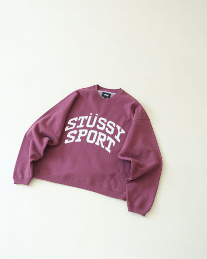 STUSSY Big Crackle Sport Crew 裂紋印花刷毛衛衣