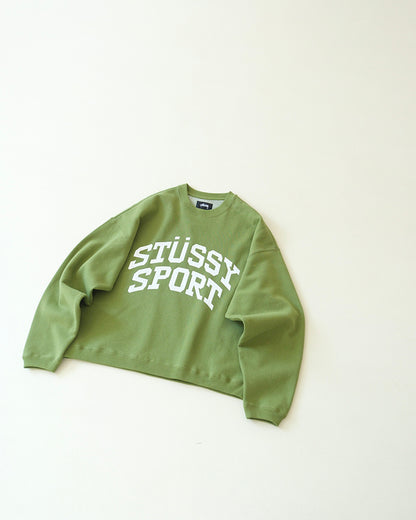 STUSSY Big Crackle Sport Crew 裂紋印花刷毛衛衣