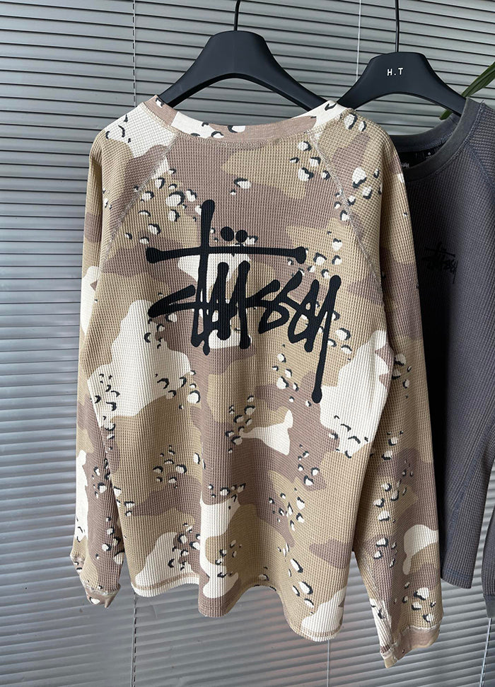 Stussy Raglan Thermal L/S Crew 長袖華夫格長袖T恤