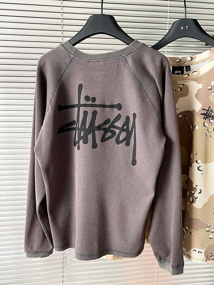 Stussy Raglan Thermal L/S Crew 長袖華夫格長袖T恤