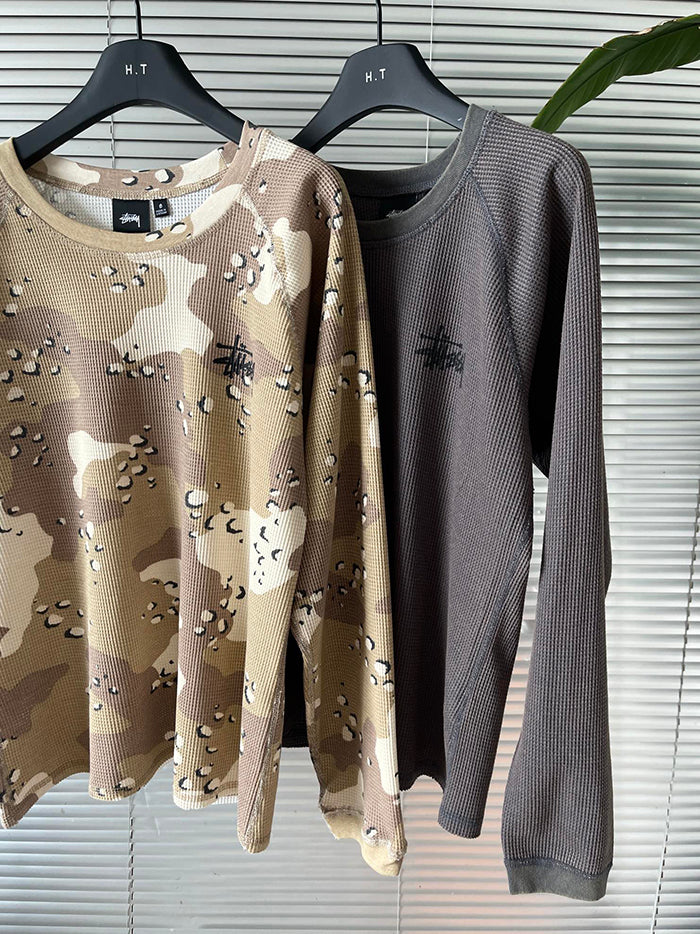 Stussy Raglan Thermal L/S Crew 長袖華夫格長袖T恤