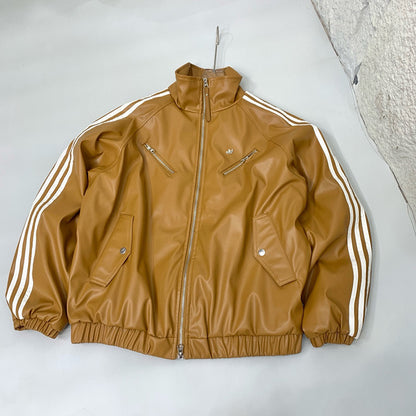 Adidas Originals SPORT PUL Jacket 愛迪達立領皮夾克