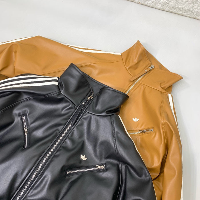 Adidas Originals SPORT PUL Jacket 愛迪達立領皮夾克