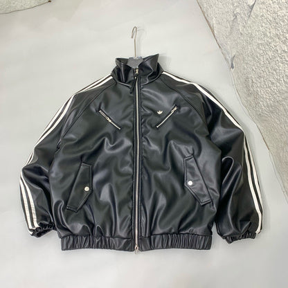 Adidas Originals SPORT PUL Jacket 愛迪達立領皮夾克