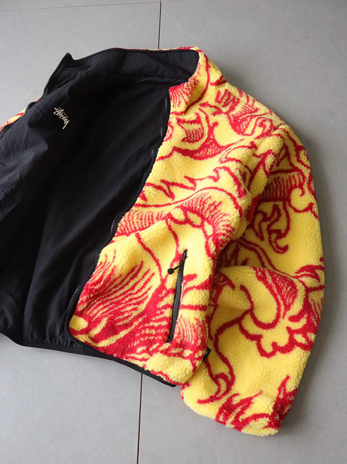 Stüssy Dragon Sherpa Jacket 龍紋滿印雙面穿羊羔絨夾克