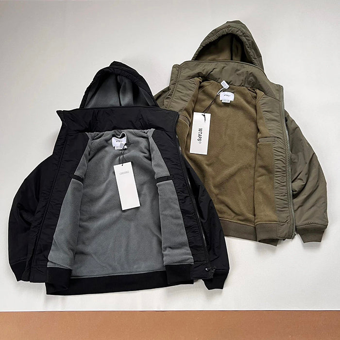 WTAPS INCOM / JACKET. NYLON. TUSSAH 廓形連帽鋪棉外外套