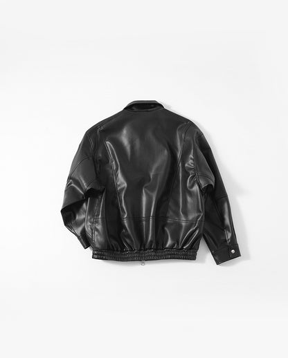 BEAMS LEATHER ZIP BLOUSON 復古皮夾克