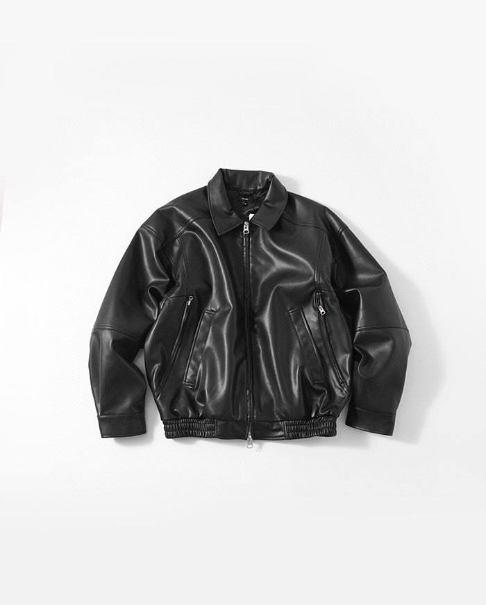 BEAMS LEATHER ZIP BLOUSON 復古皮夾克