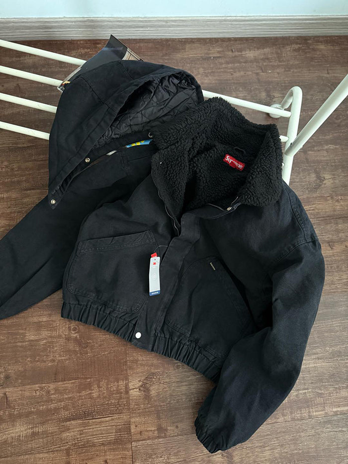 Supreme FW24 Faux Shearling Lined Bomber 羊羔絨內襯飛行夾克