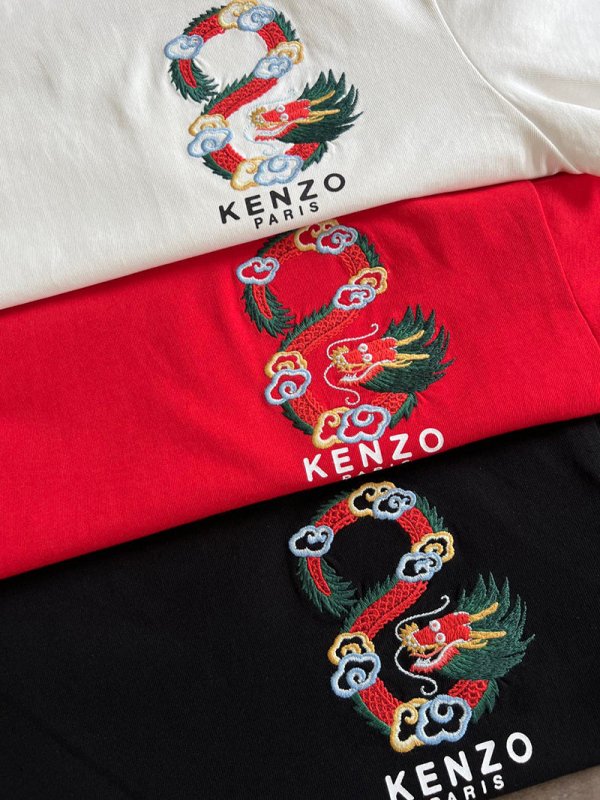 KENZO 龍年限定刺繡短袖T恤 - VANASH