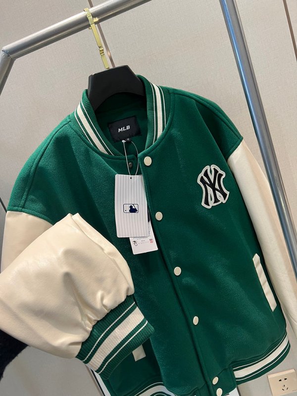 - 全新特價 - MLB 紐約洋基隊拼皮棒球外套(綠色XL) - VANASH
